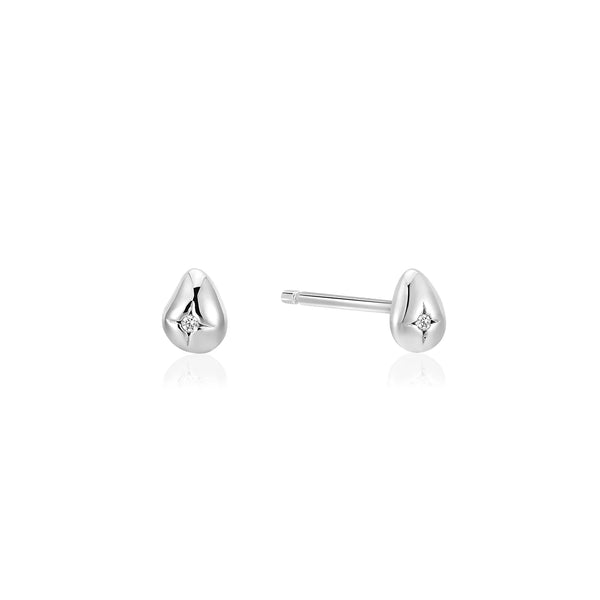 Pearl Power - Pebble Sparkle Silver Stud Earrings