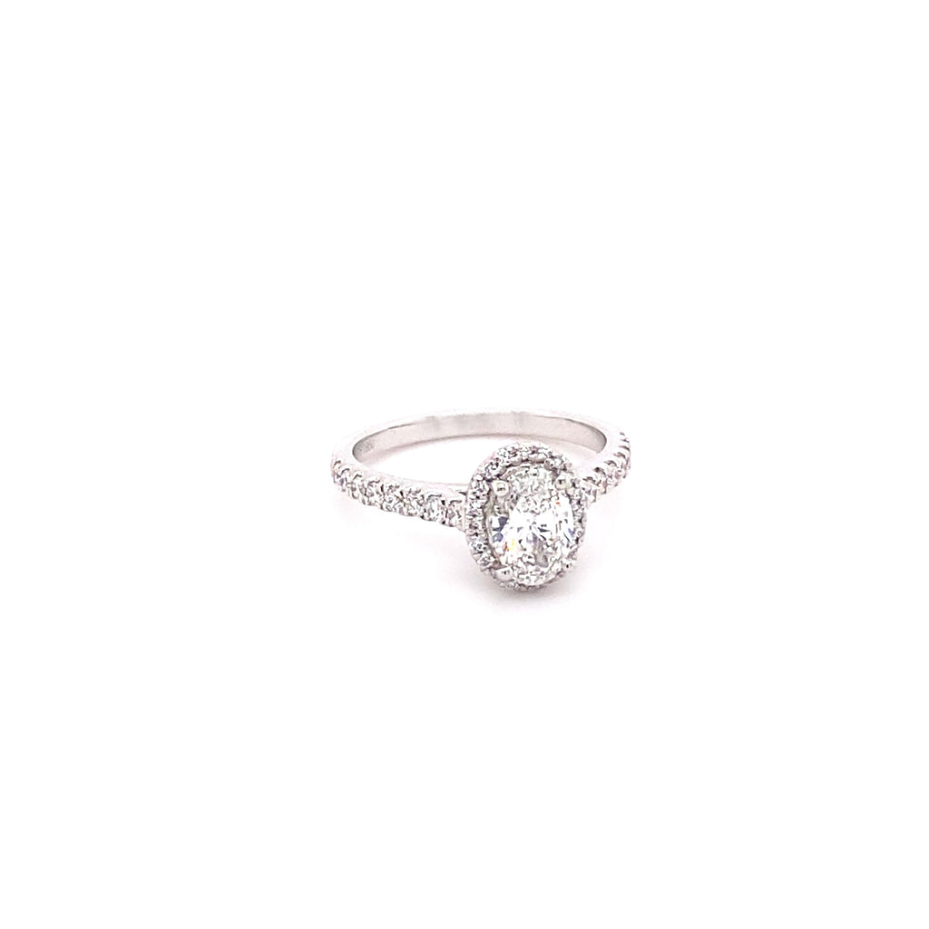 Oval Cut Diamond Ring 0.80ct F/SI GIA