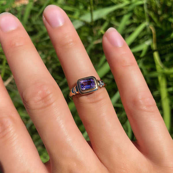 Amethyst East-West Ring
