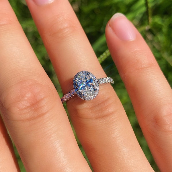 Oval Cut Diamond Ring 0.80ct F/SI GIA