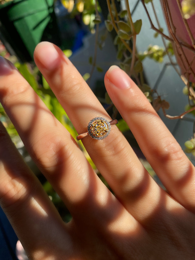 Yellow Diamond Bloom Ring