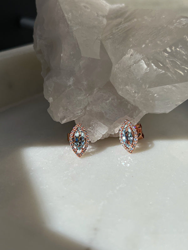 Ines Marquise Aquamarine Earring