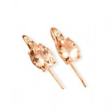 Morganite & Diamond Gold Earring