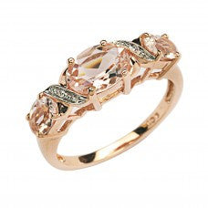 Morganite and Diamond Rosegold Ring