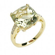 Green Amethyst Gold Ring