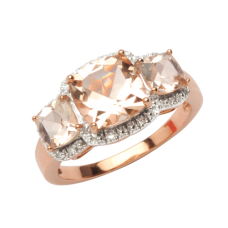 Morganite & Diamond Ring - Rose Gold