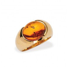 Amber gold ring