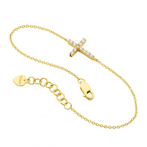 Cross with CZ Bracelet - 3 colours