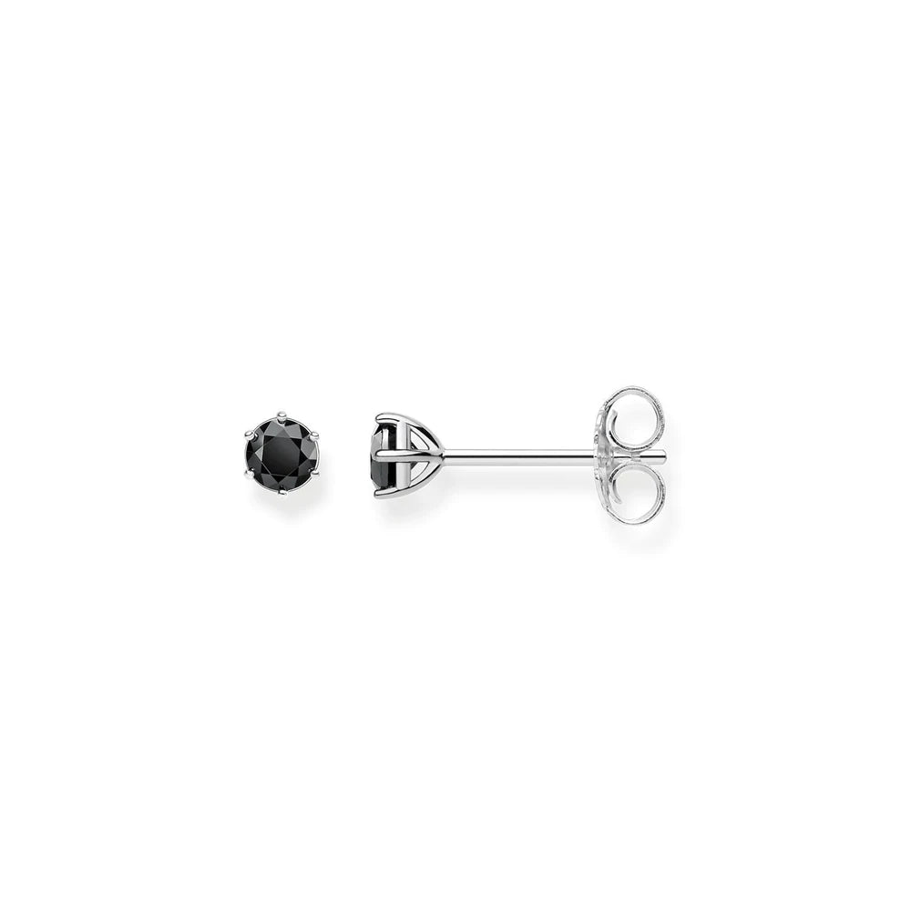 EAR STUDS "BLACK STONE"