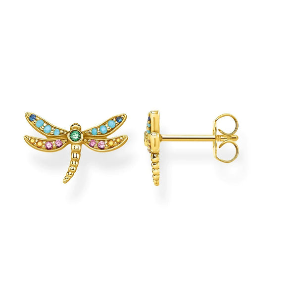 Paradise: Dragonfly Gold Stud Earrings