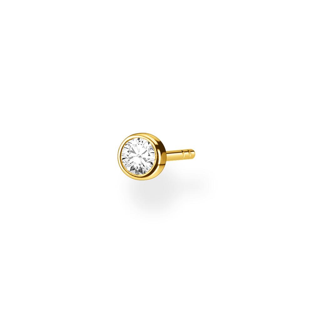 Ear Stud White Stone Bezel Set (Single) - 2 colours available