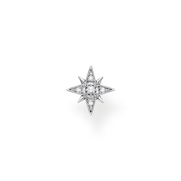 Star with CZ Ear Single Studs - 2 colours
