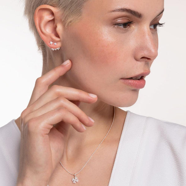 Star with CZ Ear Single Studs - 2 colours