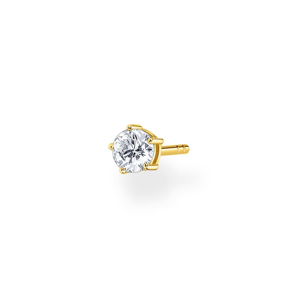 White Stone Gold Ear Stud (Single)