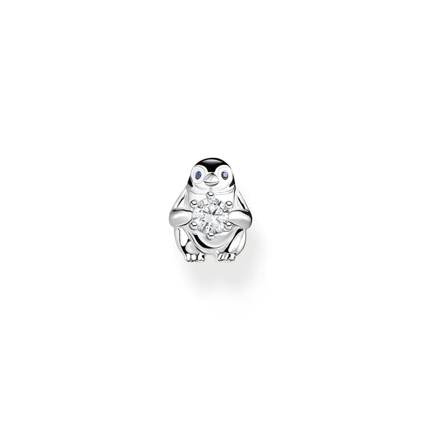 Penguin with CZ Silver Ear Single Studs