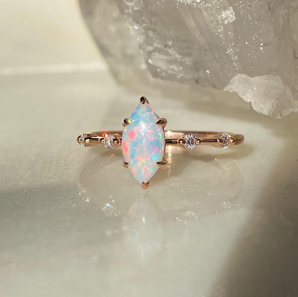 Opal Diamond Rosegold Ring