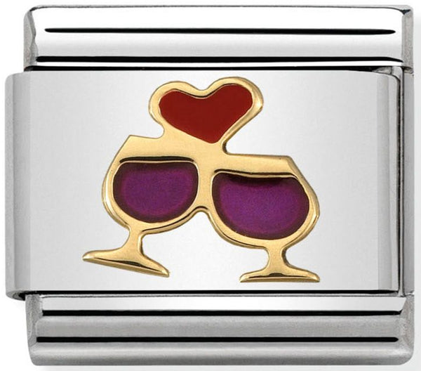 Food & Drinks - Glasses with Heart Gold Charm