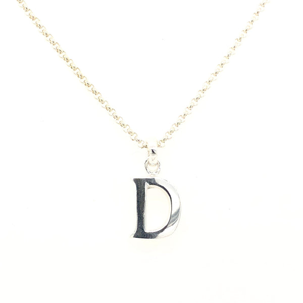 Silver Initial Pendants - Block Letters