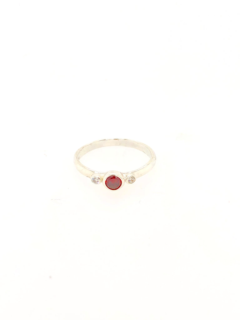 Silver Birthstone Ring - January