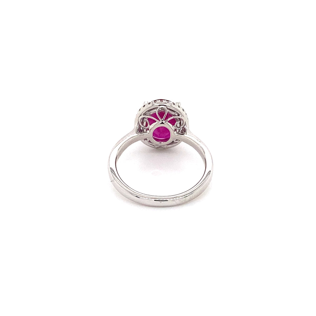 Adele Ruby Oval Platinum Ring
