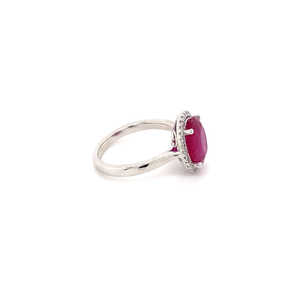 Adele Ruby Oval Platinum Ring