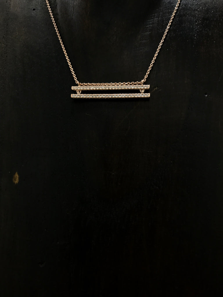 Rosegold Double Bar Necklace