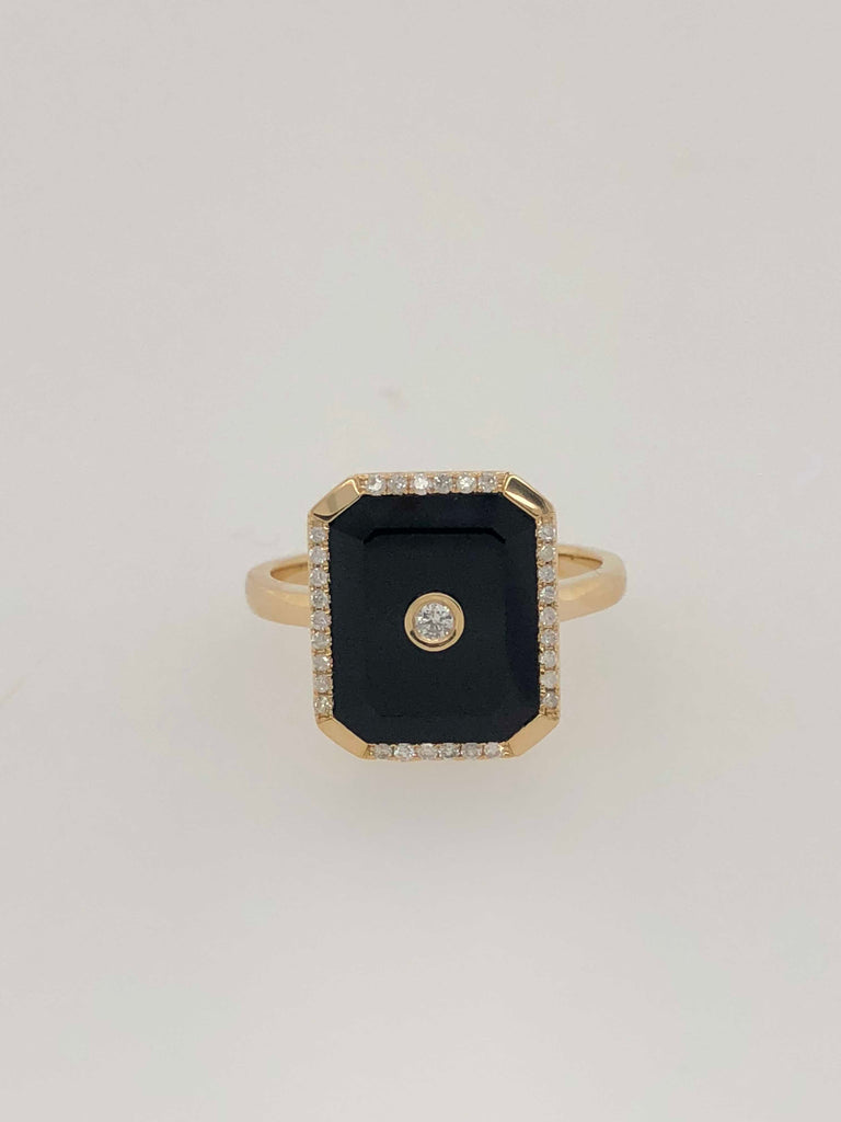 Onyx and Diamond Ring