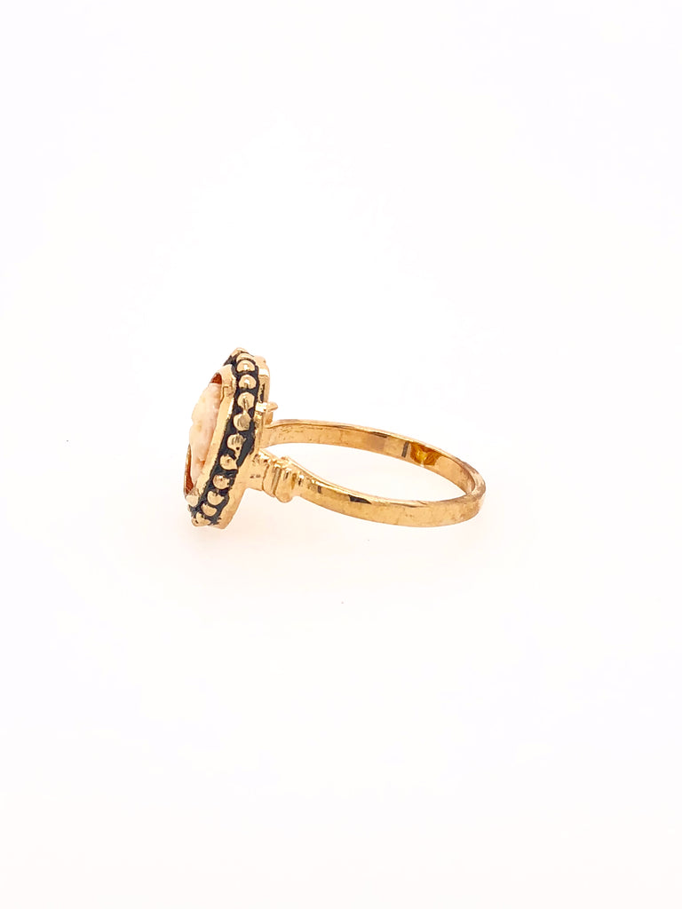 Cameo Dot Edge Rosegold Ring