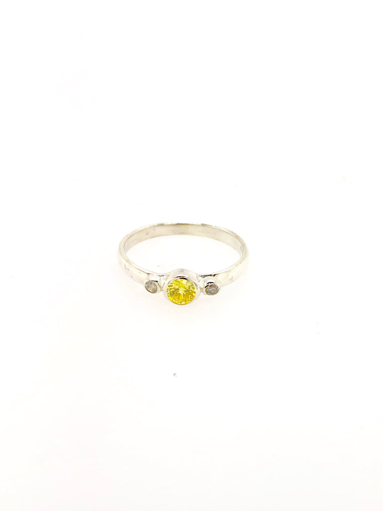 Silver Birthstone Ring - November