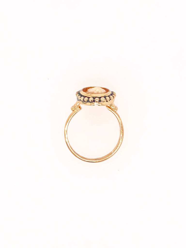 Cameo Dot Edge Rosegold Ring