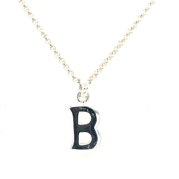 Silver Initial Pendants - Block Letters
