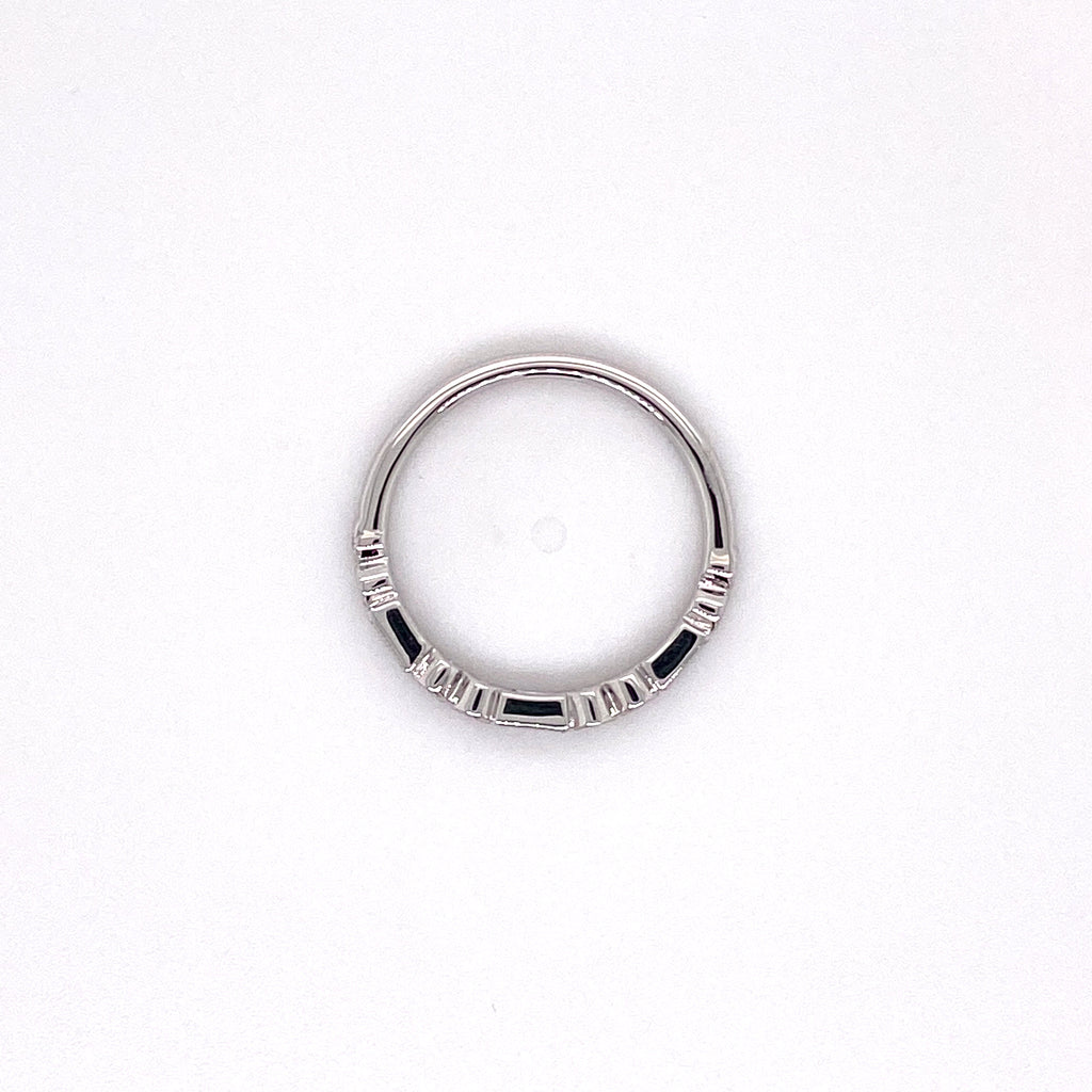 Baguette and Round White Gold Ring