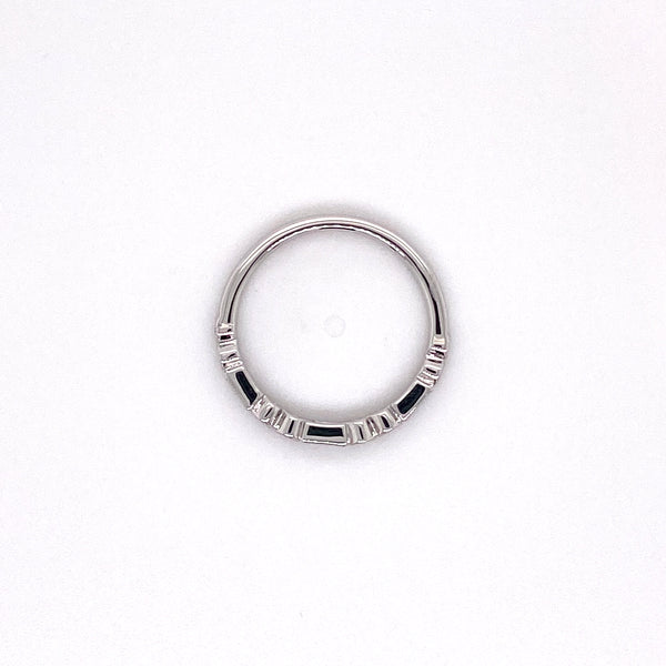 Baguette and Round White Gold Ring