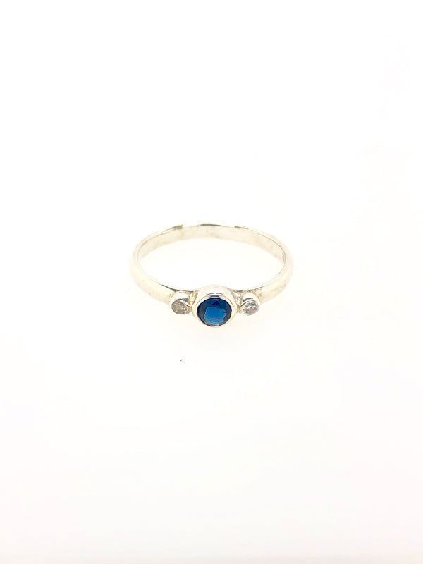 Silver Birthstone Ring - September