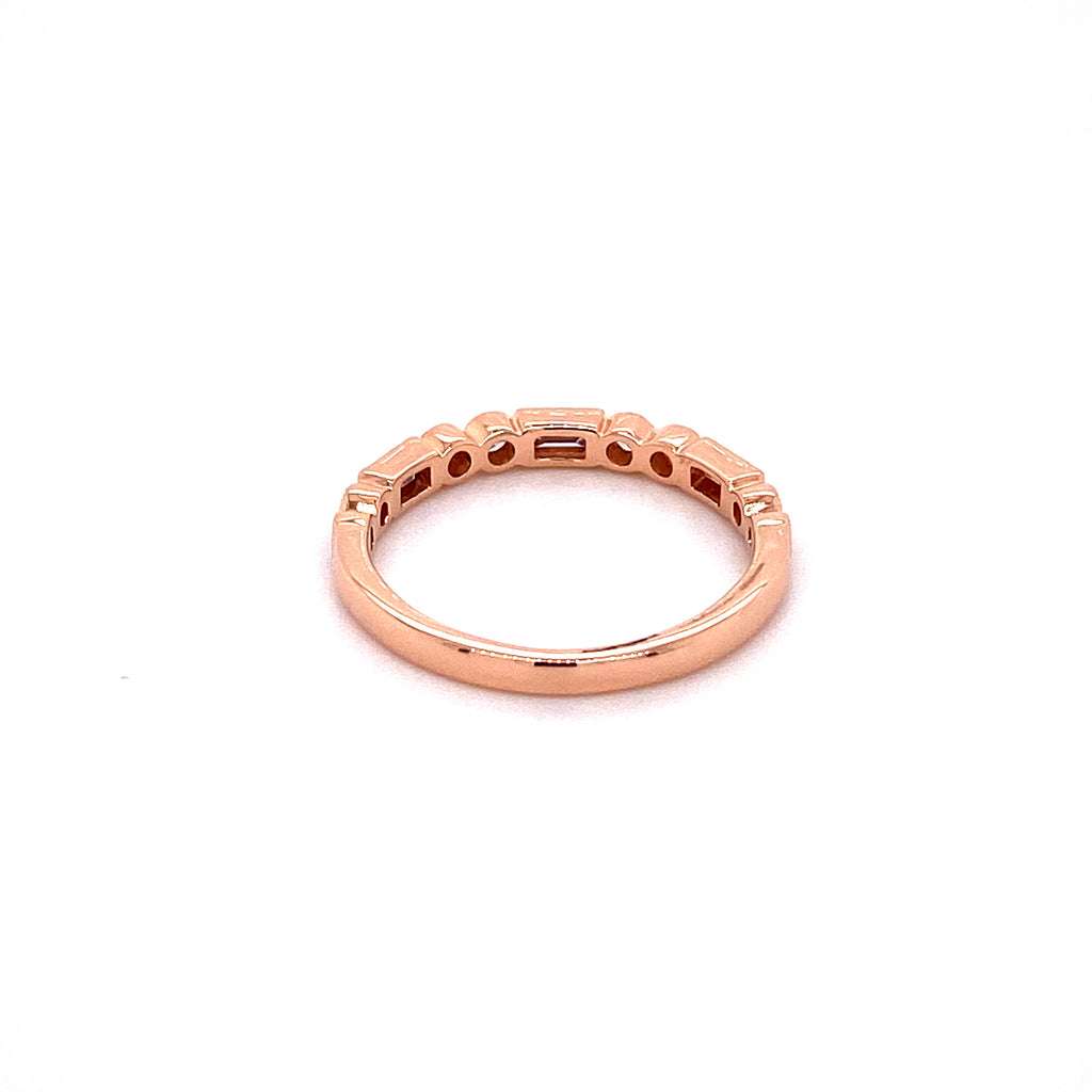 Baguette Round Rosegold Band