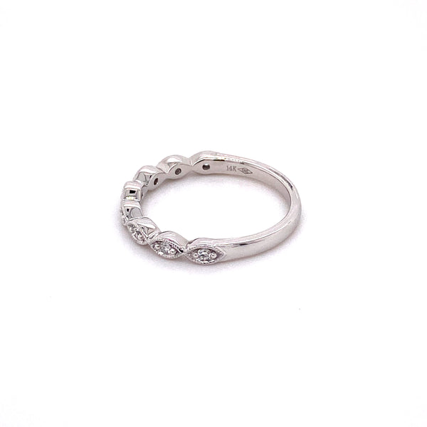 Marquise White Gold Stacker Ring