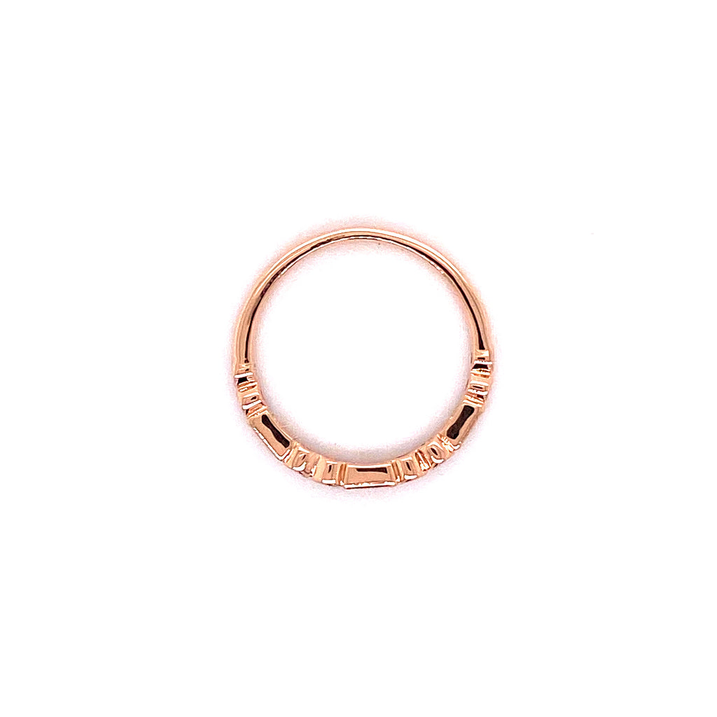 Baguette Round Rosegold Band