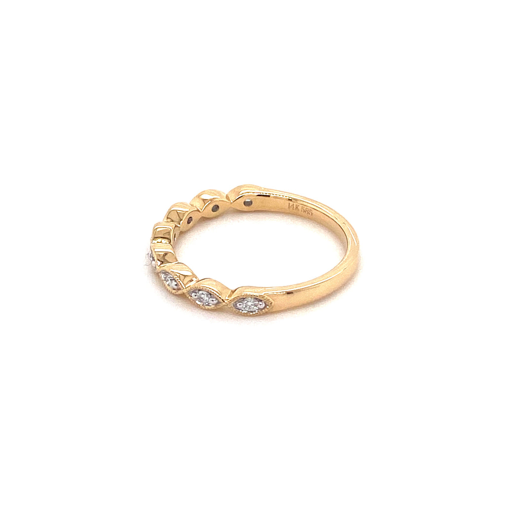 Marquise Yellow Gold Stacker Ring