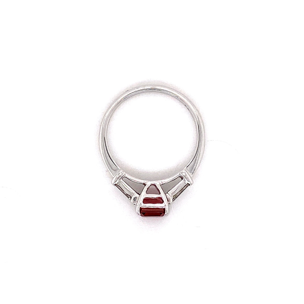 Tourmaline and Diamond Platinum Ring