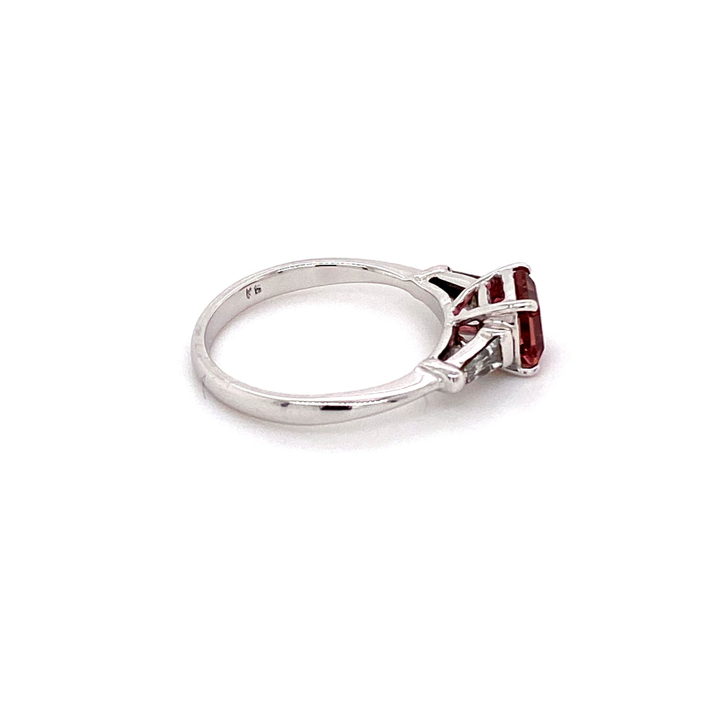 Tourmaline and Diamond Platinum Ring