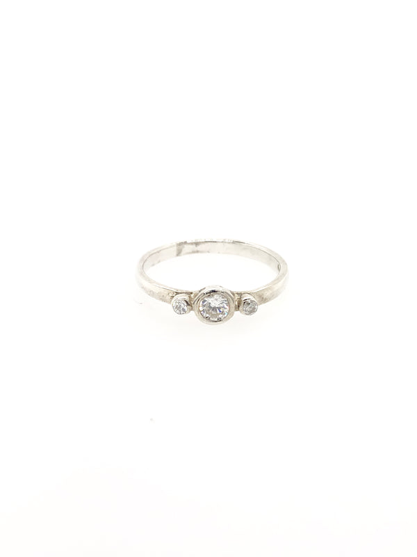 Silver Birthstone Ring - April