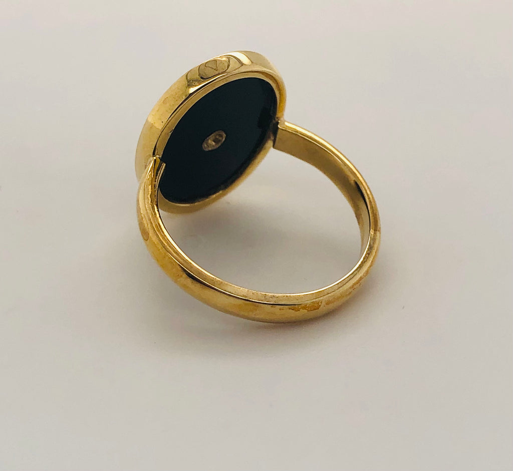 Vintage gold online onyx ring