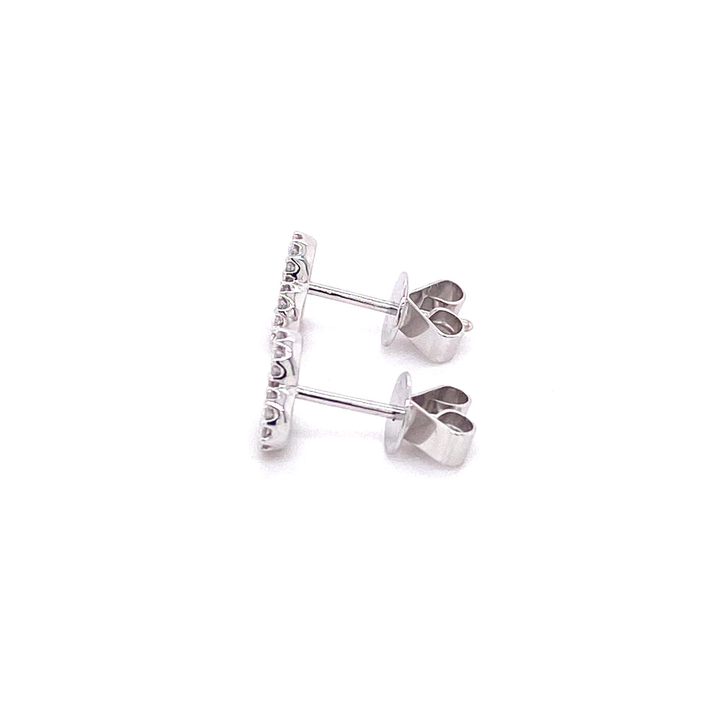 Heart Stud 18ct Whitegold Earrings