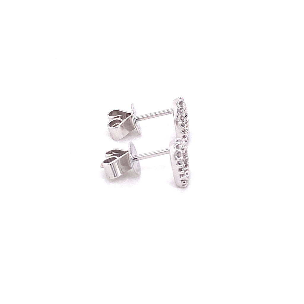 Heart Stud 18ct Whitegold Earrings