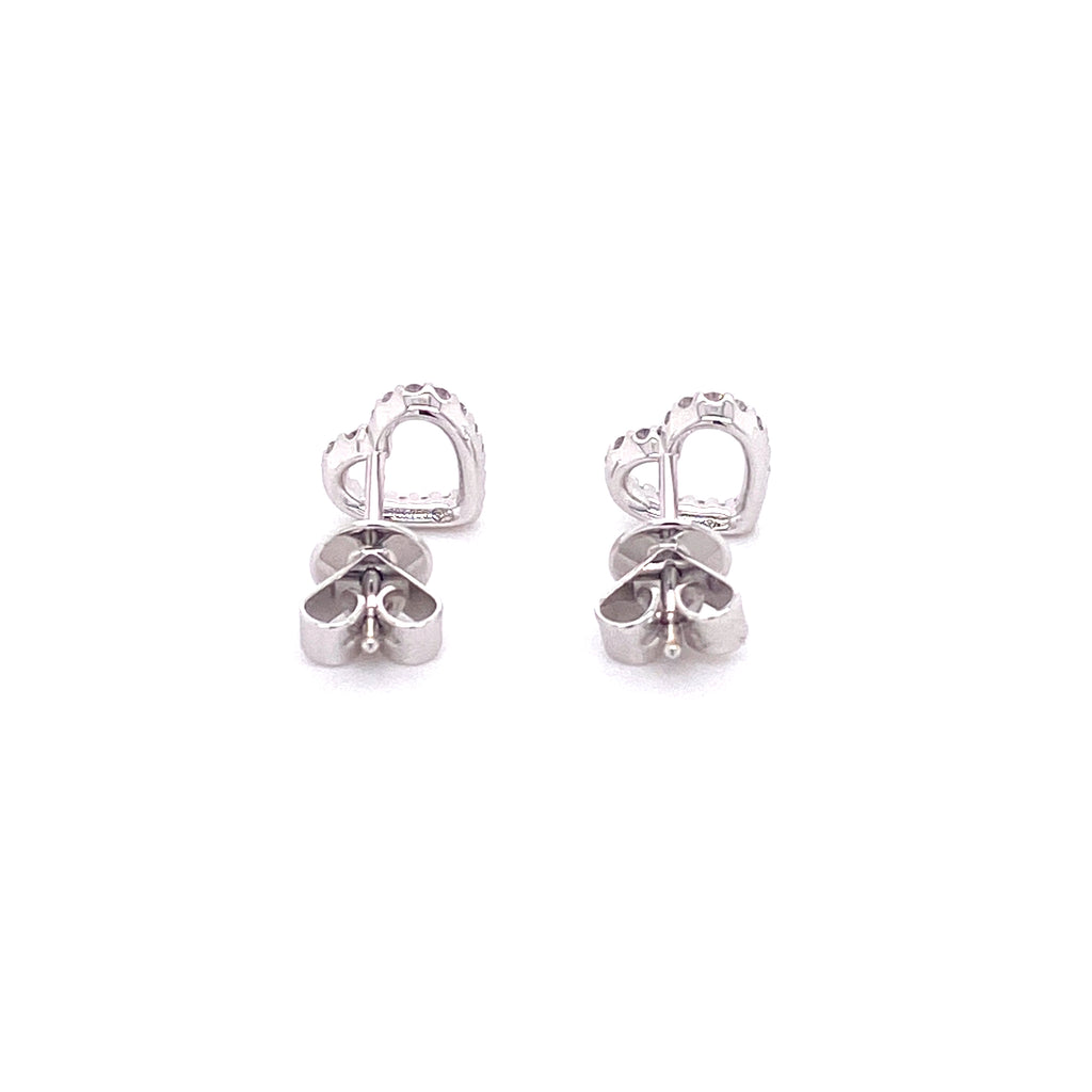 Heart Stud 18ct Whitegold Earrings