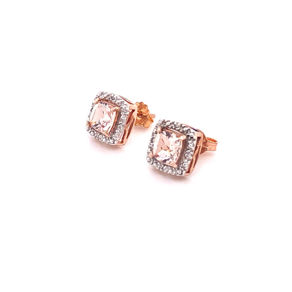 Morganite 9ct Rosegold Earrings