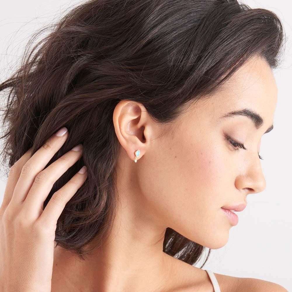 Mineral Glow - Turquoise Silver Stud Earrings