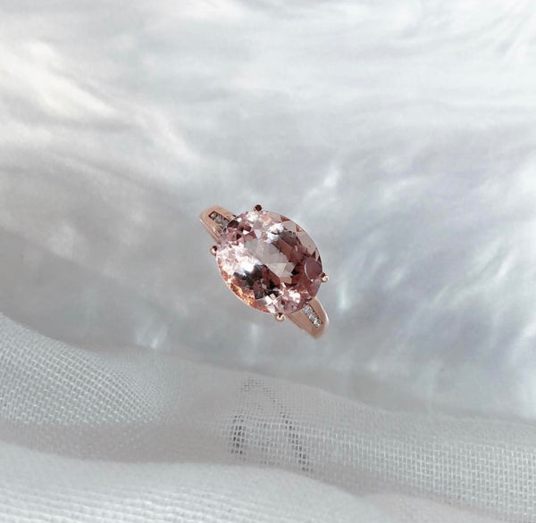 Morganite Oval Rosegold Ring