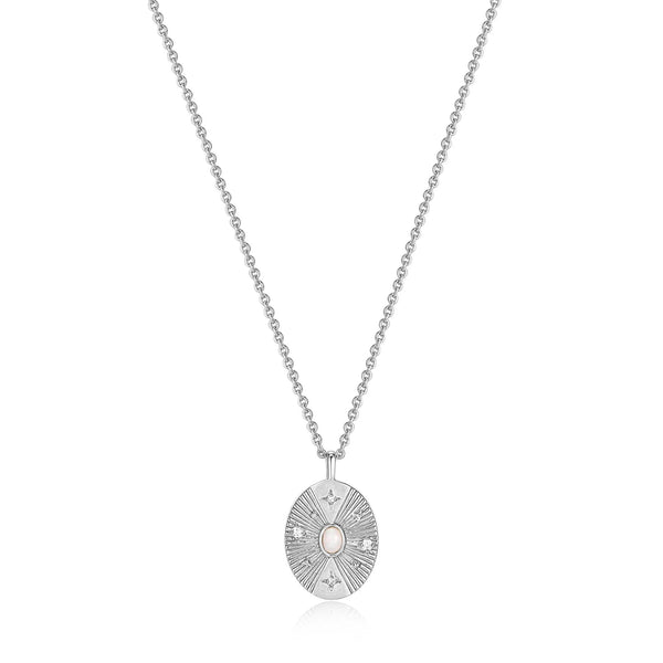 Rising Star - Scattered Stars Kyoto Opal Disc Silver Necklace