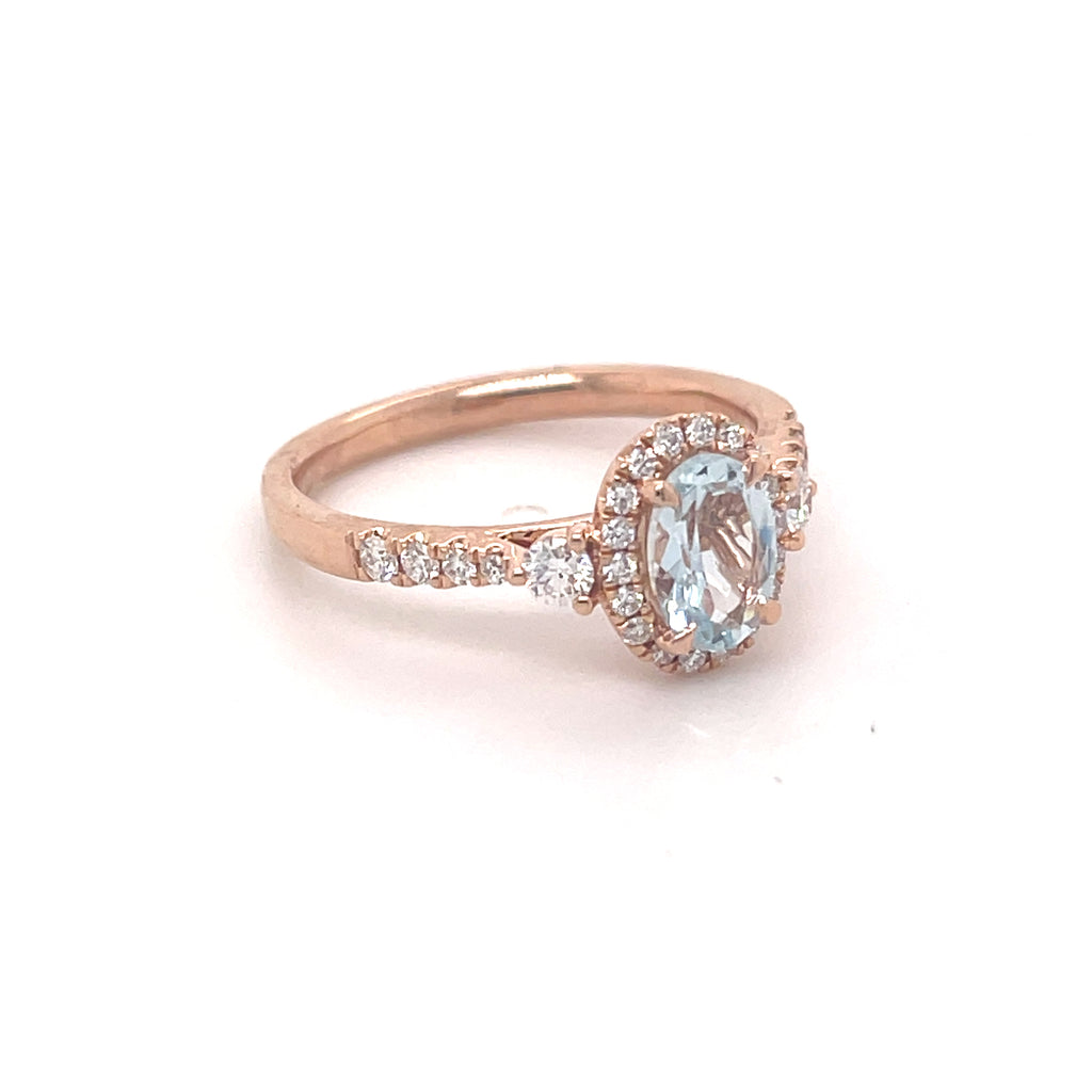 Ariel 14ct Rose Gold Aquamarine